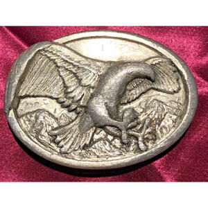 American Bald Eagle Belt Buckle Bergamot Brass Works 1984 USA W-146